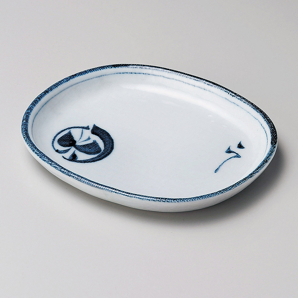 丸紋蝶小判５.０皿 ロ222-148 | フルーツ皿・銘々皿・取皿 | 和陶単品 
